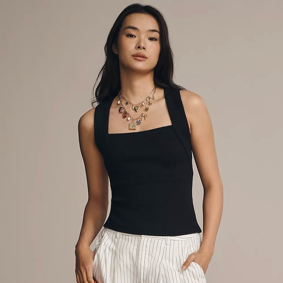 ANTHROPOLOGIE Square-Neck Halter Tank NWT Size Medium - Picture 1 of 10